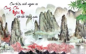 Tranh thư pháp công cha nghĩa mẹ