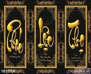 Tranh thư pháp bộ ba phúc lộc thọ