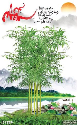 Tranh phong cảnh và chữ nhẫn thư pháp