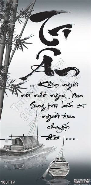 Tranh thư pháp tri ân đen trắng