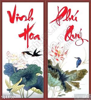 Tranh thư pháp vinh hoa phú quý