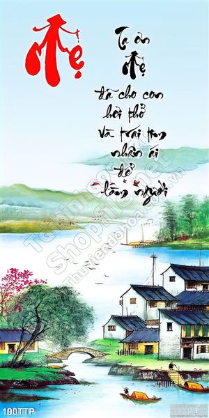 Tranh thư pháp ý nghĩa về mẹ psd