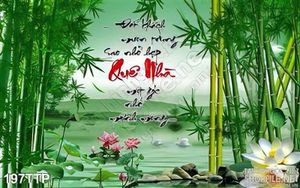 Tranh phong cảnh quê hương thư pháp