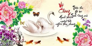 Tranh thư pháp psd câu đối tình nghĩa vợ chồng