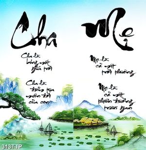 Tranh thư pháp trang trí những cánh buồm trên sông