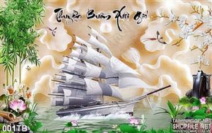 Tranh thuận buồm xuôi gió 3d giả ngọc