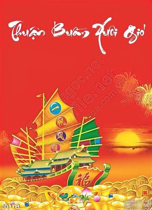 Tranh thuận buồm xuôi gió ngày tết psd