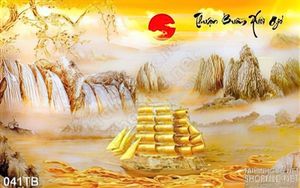 Tranh thuận buồm xuôi gió 3d wall sơn thủy nghệ thuật in uv