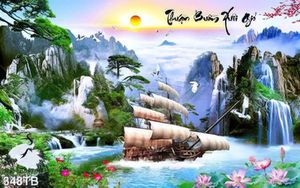 Tranh phong thủy thuận buồm xuôi gió decor phòng khách