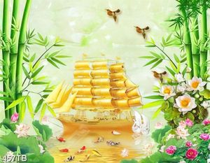 Tranh giả ngọc cá chép và thuyền vàng file psd