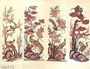Tranh tứ quý tài lộc in canvas về bốn loại cây
