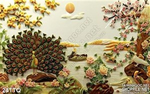 Tranh Tứ Quý giả ngọc 3d đẹp
