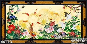 Tranh Tứ Quý cửu ngư quần hội