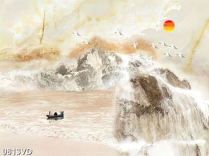 Tranh vân đá thác phong thủy