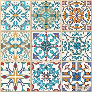 Tranh gạch trang trí họa tiết màu trang nhã