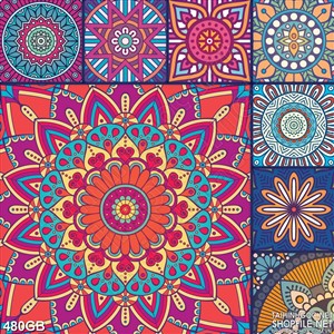 Tranh gạch ghép ô vuông in uv hoa đỏ
