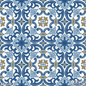 Tranh gạch ốp sàn in uv hoa văn xanh chi tiết