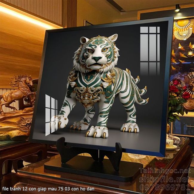 file tranh 12 con giap mau 75 03 con ho dan