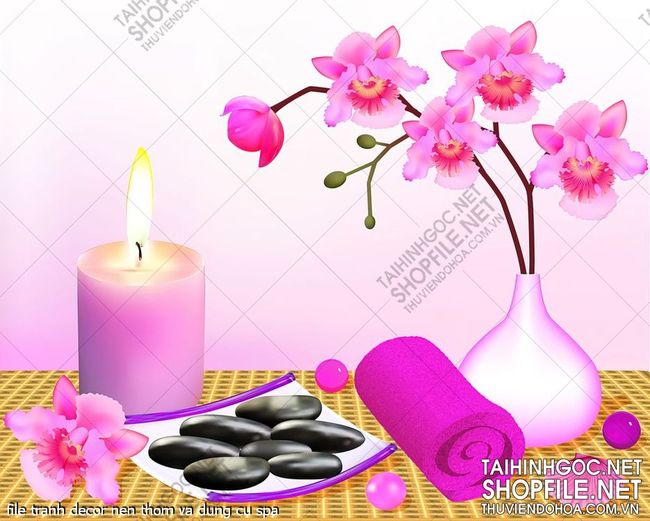 file tranh decor nen thom va dung cu spa