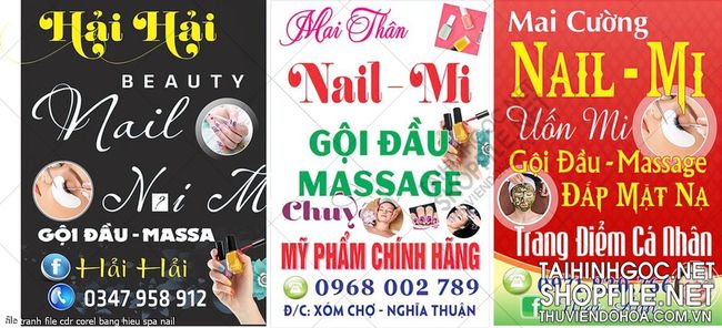 file tranh file cdr corel bang hieu spa nail