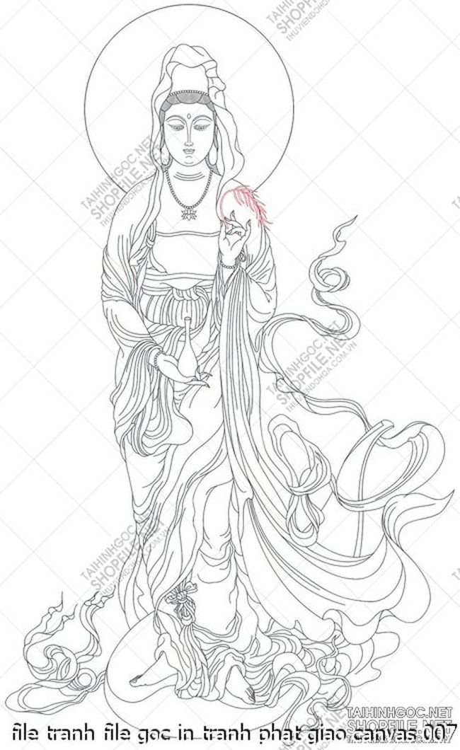 file tranh file goc in tranh phat giao canvas 007