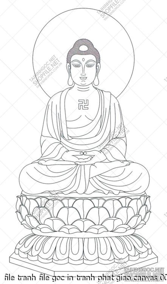 file tranh file goc in tranh phat giao canvas 009