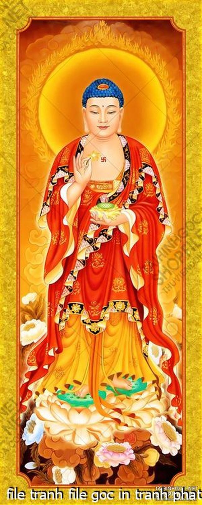 file tranh file goc in tranh phat giao canvas 011