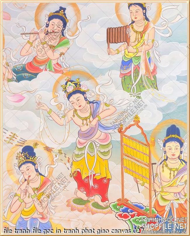 file tranh file goc in tranh phat giao canvas 027
