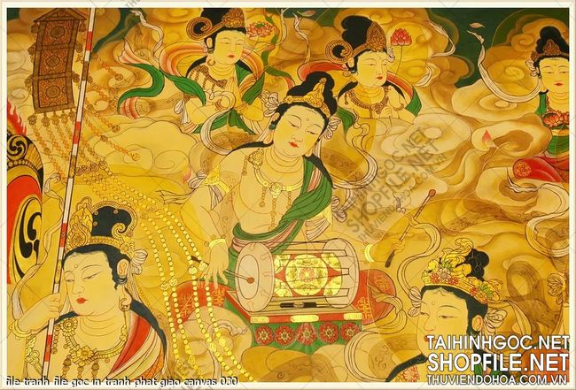 file tranh file goc in tranh phat giao canvas 030