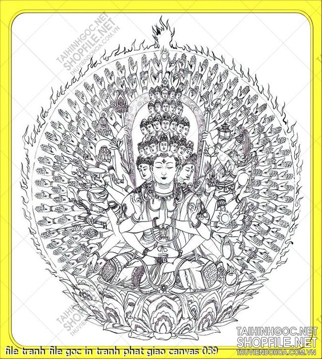 file tranh file goc in tranh phat giao canvas 039