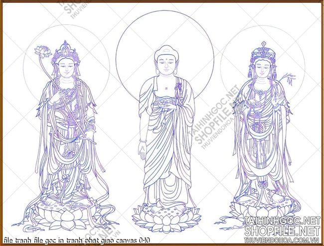 file tranh file goc in tranh phat giao canvas 040