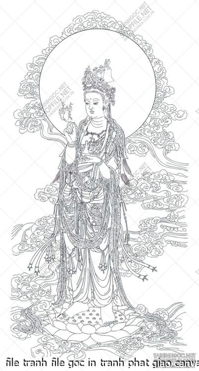 file tranh file goc in tranh phat giao canvas 043