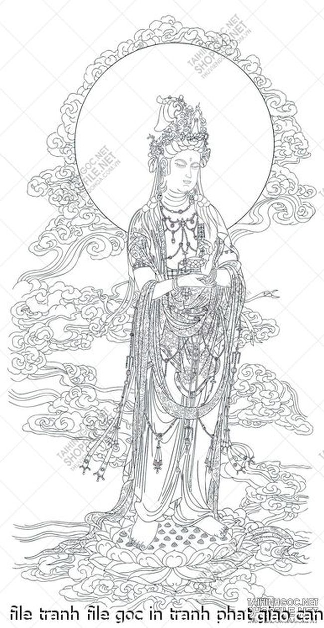 file tranh file goc in tranh phat giao canvas 044