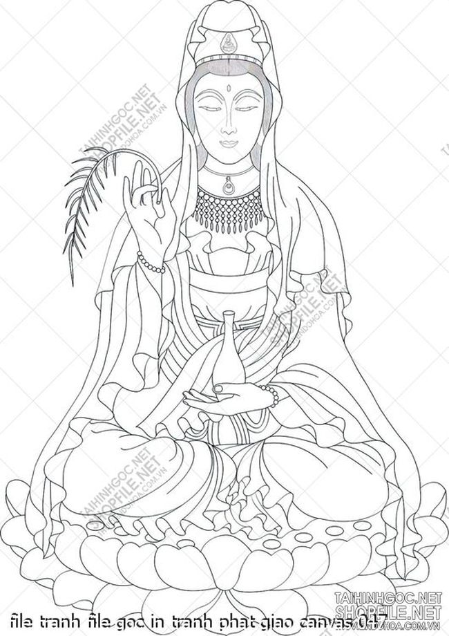 file tranh file goc in tranh phat giao canvas 047
