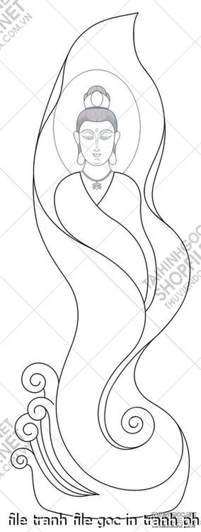 file tranh file goc in tranh phat giao canvas 075