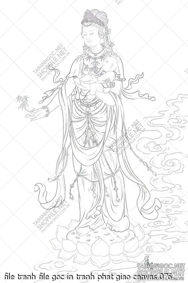 file tranh file goc in tranh phat giao canvas 076