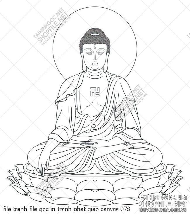 file tranh file goc in tranh phat giao canvas 078