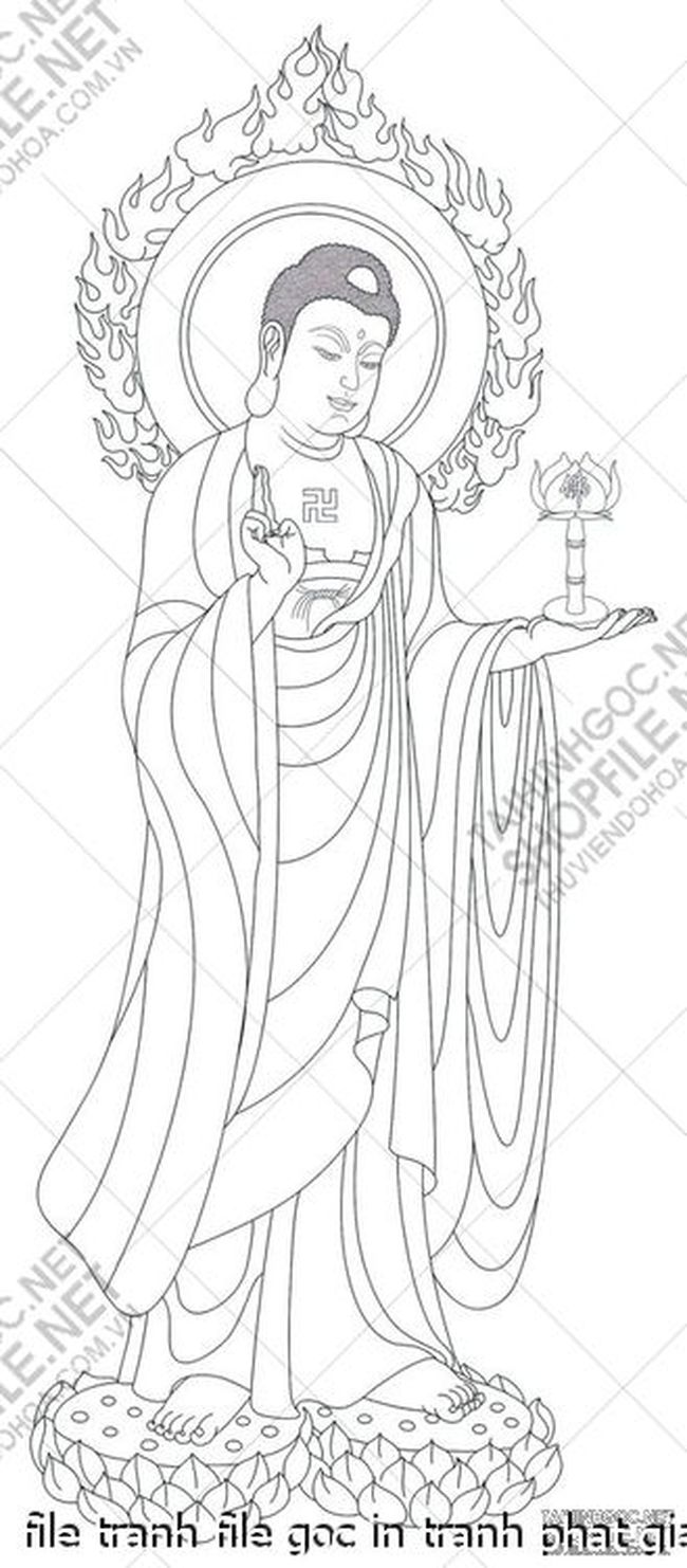 file tranh file goc in tranh phat giao canvas 080