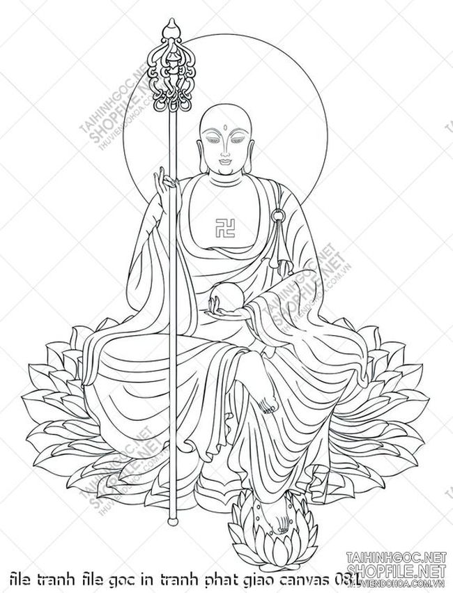 file tranh file goc in tranh phat giao canvas 081