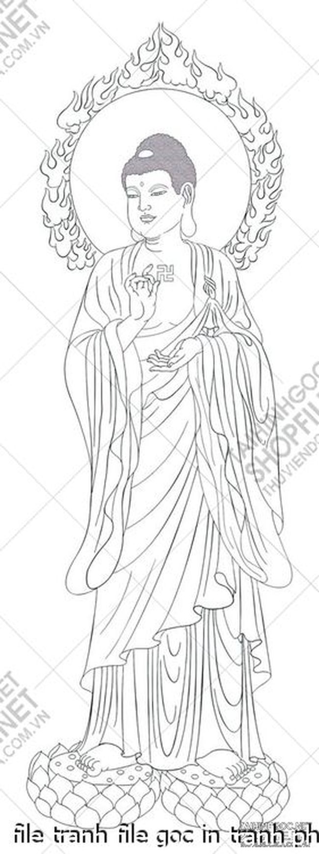 file tranh file goc in tranh phat giao canvas 082