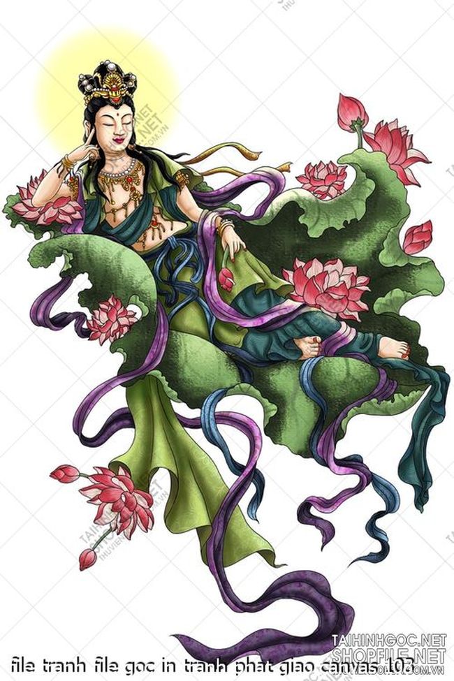 file tranh file goc in tranh phat giao canvas 103