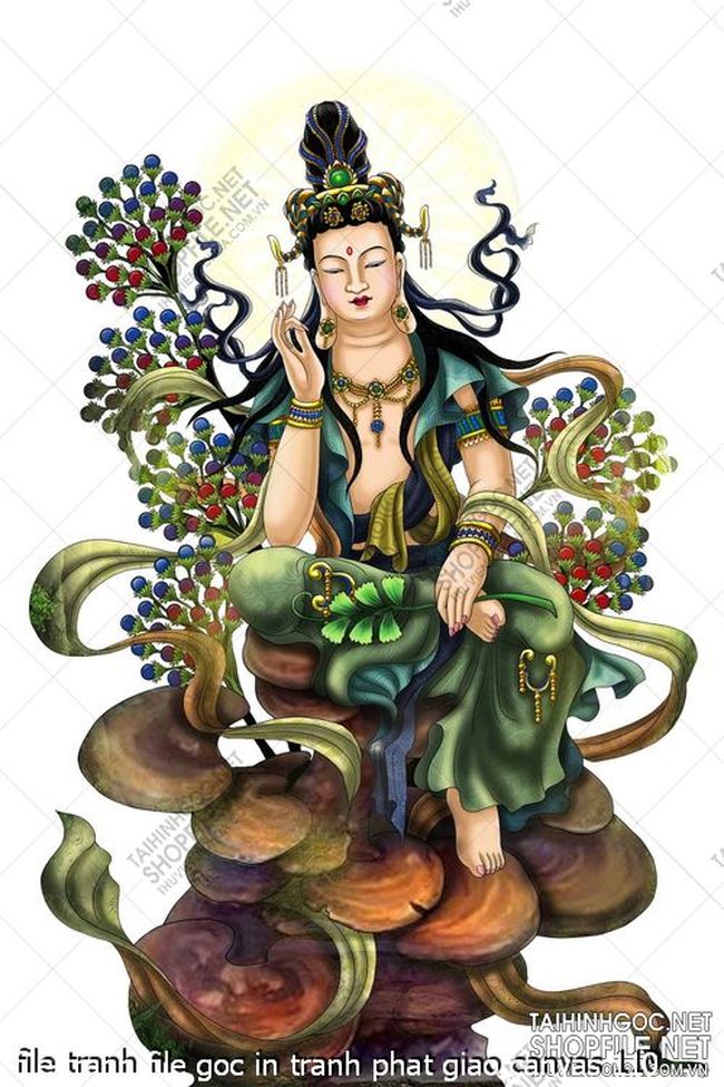 file tranh file goc in tranh phat giao canvas 110