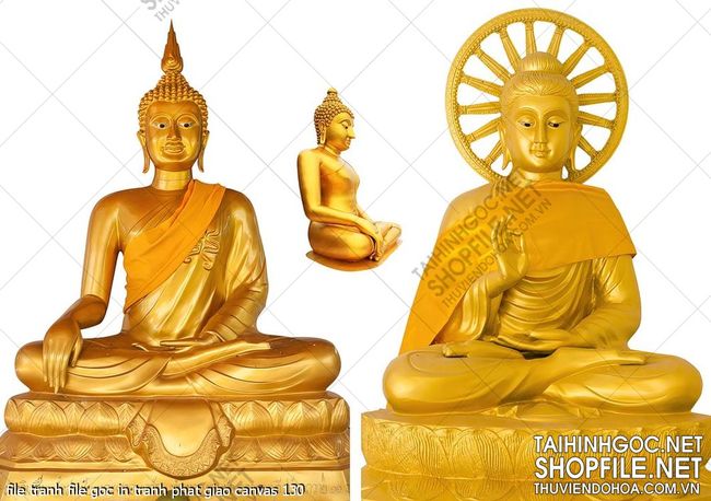 file tranh file goc in tranh phat giao canvas 130