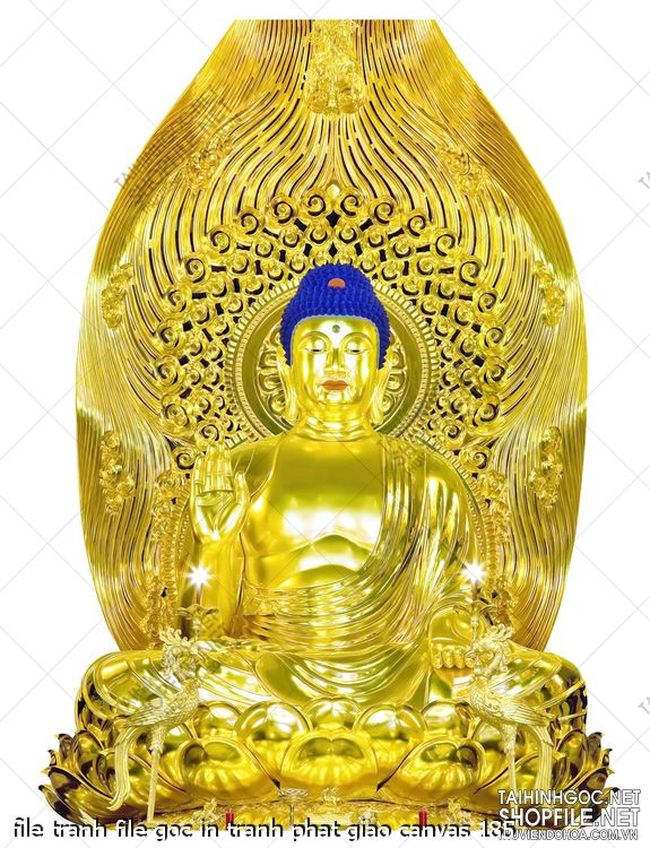 file tranh file goc in tranh phat giao canvas 185