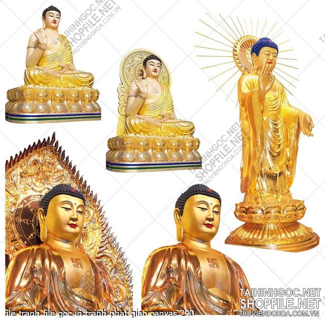file tranh file goc in tranh phat giao canvas 240
