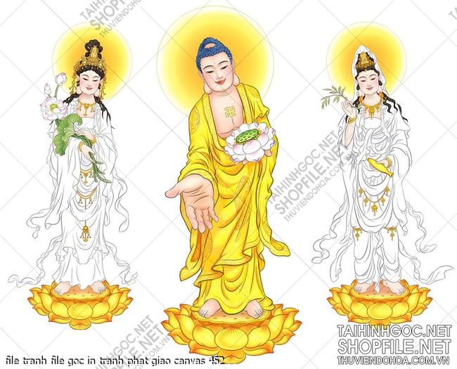 file tranh file goc in tranh phat giao canvas 452