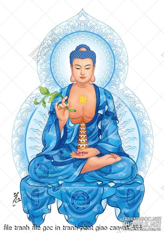 file tranh file goc in tranh phat giao canvas 454