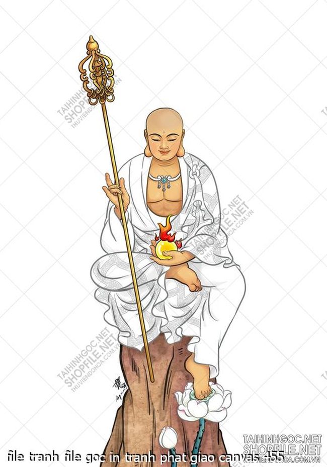 file tranh file goc in tranh phat giao canvas 455