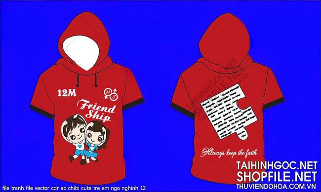 file tranh file vector cdr ao chibi cute tre em ngo nghinh 12