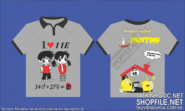 file tranh file vector cdr ao chibi cute tre em ngo nghinh 22